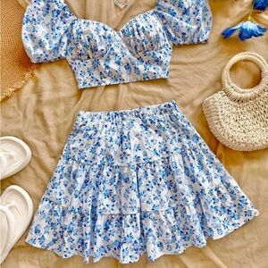 SHEIN Blue and White Skater Mini Set size OXL